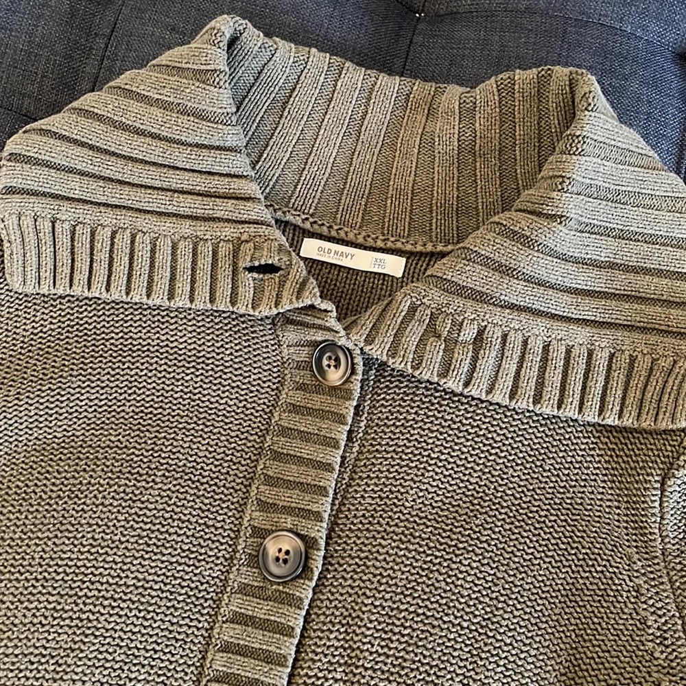 Old Navy Olive Green Button Up Sweater - Picture 2 of 3